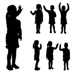 Vector silhouette of girl.