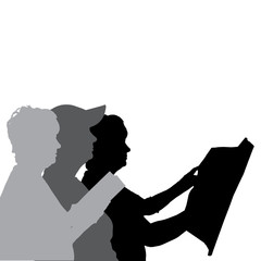 Vector silhouette of people.
