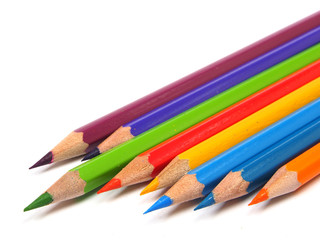 Color pencils isolated on white background
