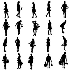 Vector silhouette of a woman.