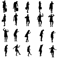 Vector silhouette of a woman.