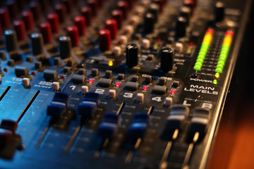 Mixing board at a concert