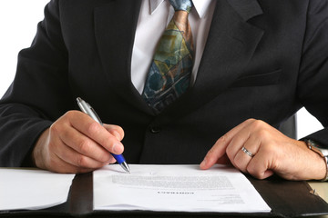 Business man siging a contract