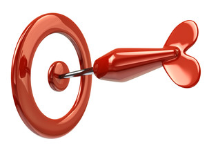 Orange dart in target