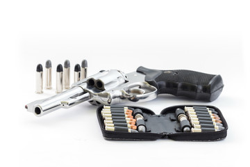 chrome gun and bullets