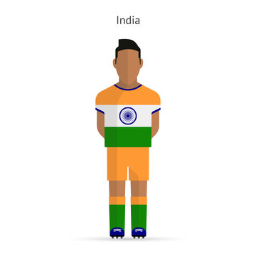 India football player. Soccer uniform.