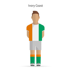 Ivory Coast football player. Soccer uniform.