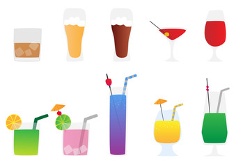 alcoholic beverages vector set