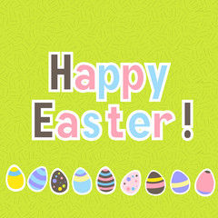 Easter colorful green greeting card