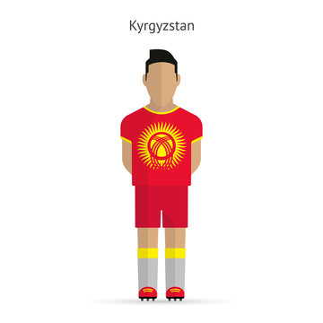 Kyrgyzstan football player. Soccer uniform.