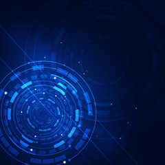 Abstract Circle Technology Blue Background