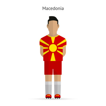 Macedonia football player. Soccer uniform.