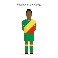 Republic of Congo football player. Soccer uniform.