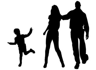 Vector silhouette of family.