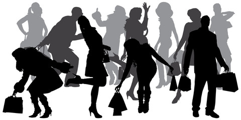 Vector silhouette of a people.