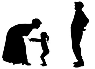 Vector silhouette of family.
