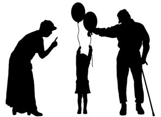 Vector silhouette of family.