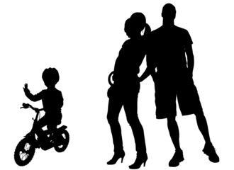 Obraz na płótnie Canvas Vector silhouette of family.