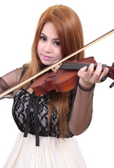 Asian woman and violin