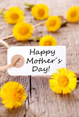 Fototapeta premium White Tag with Happy Mothers Day