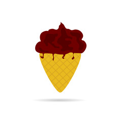 ice cream chocolate color vector