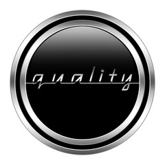 glossy quality icon in metallic style