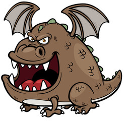 Vector illustration of Cartoon dragon