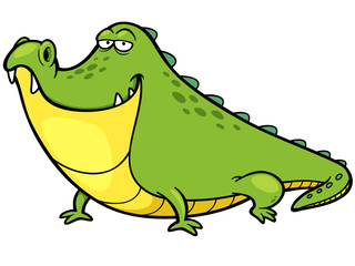 Vector illustration of Cartoon crocodile