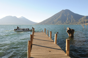 Lake Atitlan with volcano San Pedro