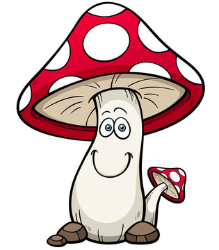 Vector illustration of Cartoon mushrooms