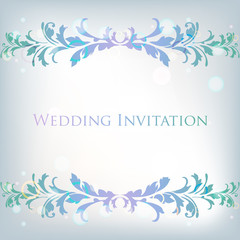 Set of wedding invitation vintage design elements