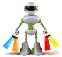 Naklejka premium Green robot