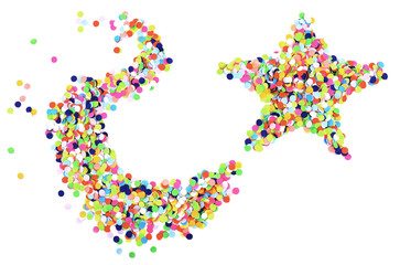 Confetti in shape of star isolated on white