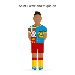 Saint-Pierre and Miquelon football player. Soccer uniform.