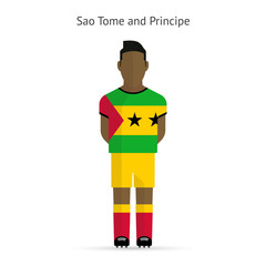 Sao Tome and Principe football player. Soccer uniform.