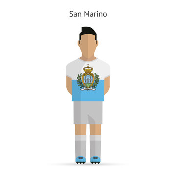 San Marino football player. Soccer uniform.