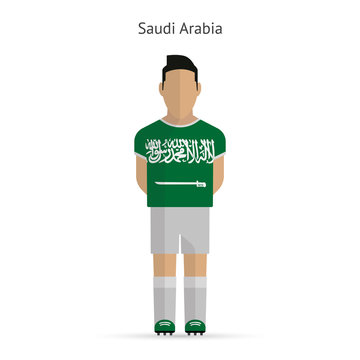 Saudi Arabia football player. Soccer uniform.