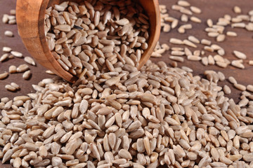 Cleared sunflower seeds in a bowl