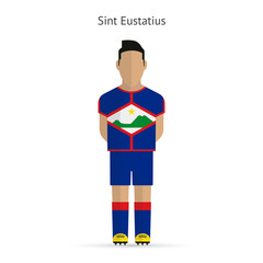 Sint Eustatius football player. Soccer uniform.