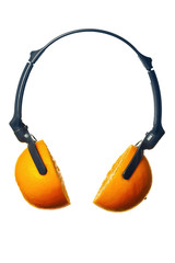 Headphones made of orange slices