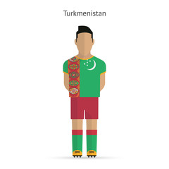 Turkmenistan football player. Soccer uniform.