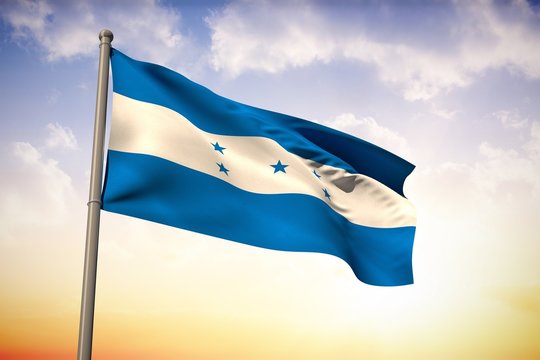 Composite image of honduras national flag - Powered by Adobe