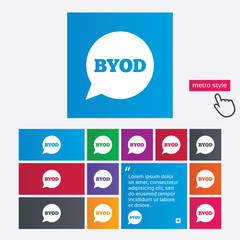 BYOD sign icon. Bring your own device symbol.