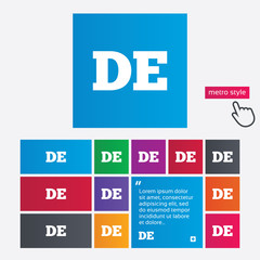 German language sign icon. DE Deutschland.