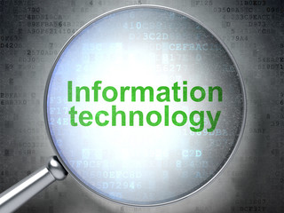 Data concept: Information Technology with optical glass