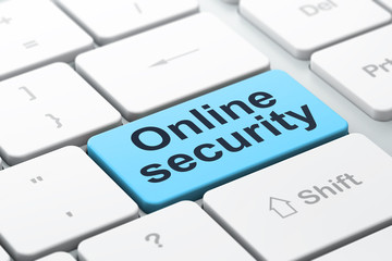 Safety concept: Online Security on computer keyboard background