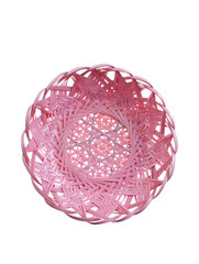 little pink basket on white background