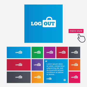 Logout sign icon. Log out symbol. Lock.