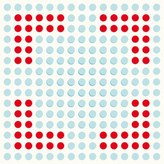 full screen sign composed of dots