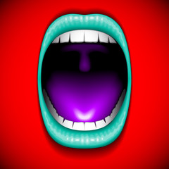 lip red mouth open